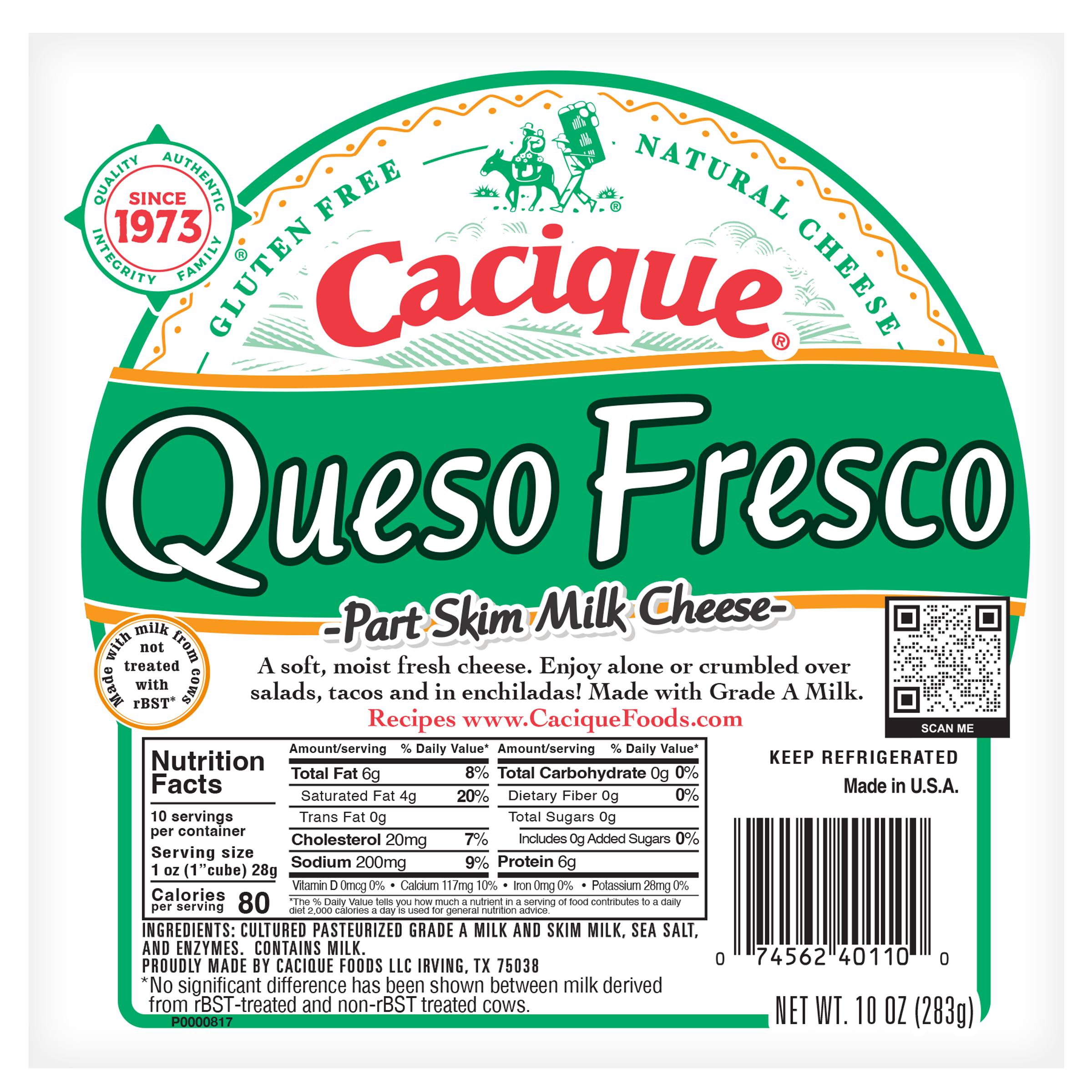 Cacique® Ranchero Queso Fresco Part Skim Milk Cheese, 17.6 oz - Foods Co.